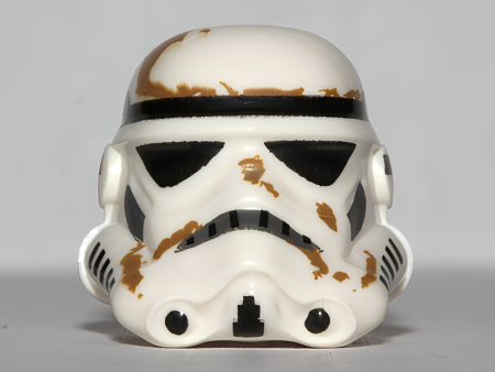 Lego Minifigure, Headgear Helmet SW Stormtrooper, 2 Chin Holes and Dirt Stains Pattern 30408pb03